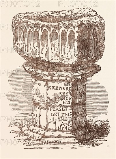 OCTOBER 13TH, ST. EDWARD THE CONFESSOR'S DAY: THE CONFESSOR'S FONT, FROM ISLIP. UK, britain, british, europe, united kingdom, great britain, european