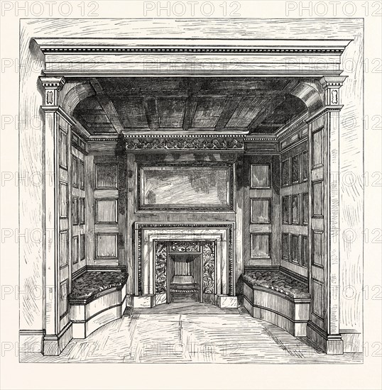 Chimney piece in the Ambassadors' Room, St. James's Palace, by Messrs. Morris and Co. London, UK, britain, british, europe, united kingdom, great britain, european