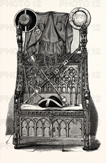 Corporation Plate, Insignia, and chair of State, Coventry, UK, britain, british, europe, united kingdom, great britain, european