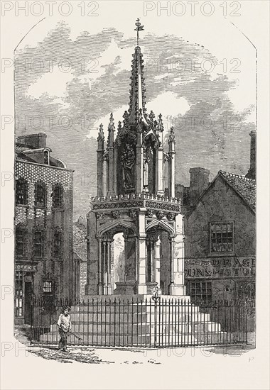 LEIGHTON BUZZARD CROSS, RESTORED, UK, 1853