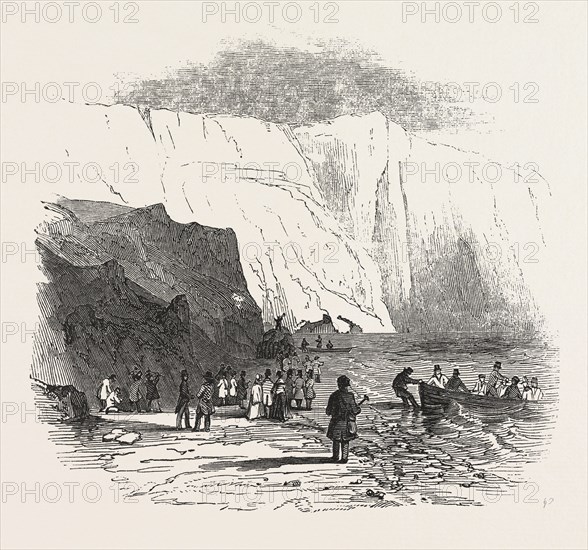 MEETING OF THE BRITISH ASSOCIATION AT SOUTHAMPTON: ALUM BAY, ISLE OF WIGHT, THE GEOLOGISTS LANDING, 1846
