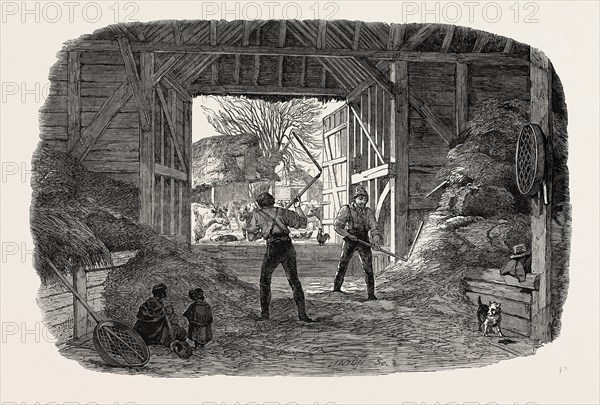 AGRICULTURAL PICTURES: THRASHING, 1846