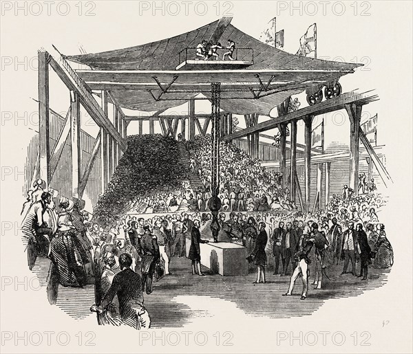 THE EARL OF AUCKLAND, (FIRST LORD OF THE ADMIRALTY,) LAYING THE FOUNDATION STONE OF THE NEW STEAM-YARD, MORICE-TOWN, 1846