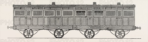 SIDE VIEW OF IMPROVED RAILWAY CARRIAGE, 1847