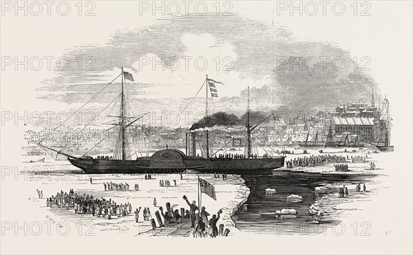 THE "BRITANNIA" STEAMSHIP LEAVING BOSTON, U.S., 1847