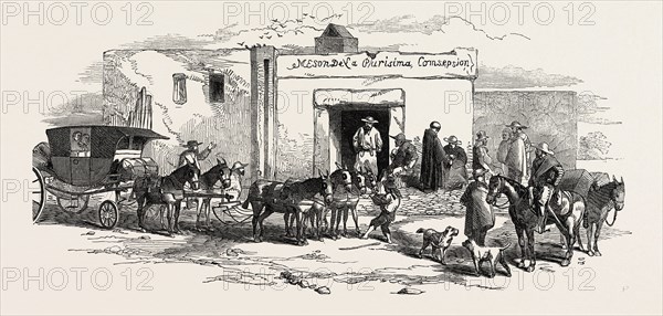 THE WAR IN MEXICO: PUBLIC HOUSE AT THE VILLAGE OF ACAJETE, BETWEEN JALAPA AND PUEBLA, 1847