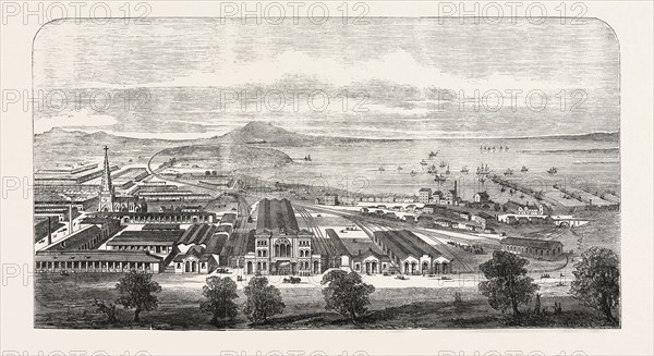 THE GEELONG AND MELBOURNE RAILWAY, GEELONG TERMINUS, AUSTRALIA, 1855