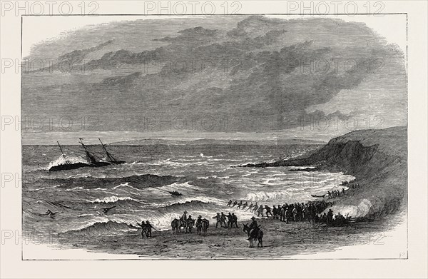 WRECK OF THE STEAMSHIP QUEEN ELIZABETH AT CALAPARRA, NEAR GIBRALTAR, 1874