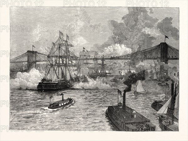 OPENING OF THE NEW YORK AND BROOKLYN SUSPENSION BRIDGE, UNITED STATES OF AMERICA, 1883