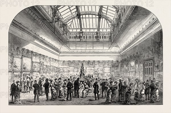NEW GALLERY OF THE INSTITUTE OF PAINTERS IN WATER COLOURS, PICCADILLY, LONDON, UK, 1883