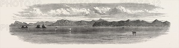 THE INLAND SEA OF JAPAN: THE BINGO NADA, WITH YOSIMA ISLAND AND VILLAGES. 1868