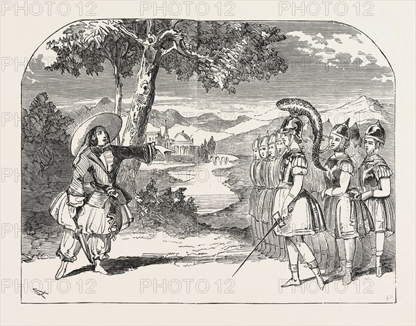 CHRISTMAS PANTOMIMES: HAYMARKET. SCENE FROM THE FAIRY BURLESQUE OF THE "PRINCESS RADIANT; OR, THE STORY OF MAYFLOWER." UK