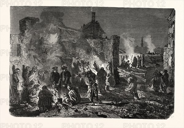 Franco-Prussian War: Bivouac of French troops on the night of 1 to 2 December at Champigny, France