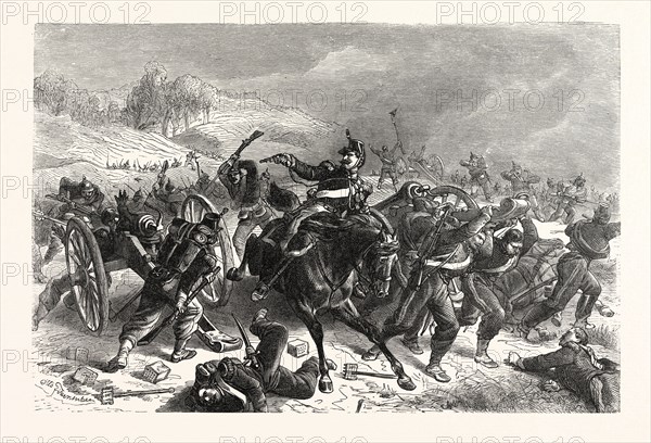 Franco-Prussian War: French Mitrailleusenbatterien fled from the Saxon Infantry Regiment Friedrich August at Sedan, France