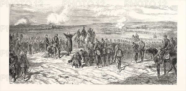Franco-Prussian War: The Charette troops before the battle in the Beauce in Vatay, France