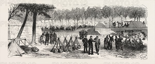 Franco-Prussian War: Camp scene within the city walls of Paris, France