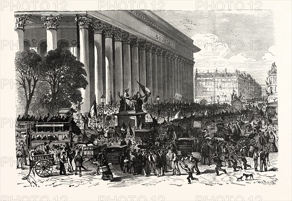 Franco-Prussian War: on the stock exchange in Paris on 6 August 1870, after spreading  the false news of a great victory of MacMahon, 1870, France