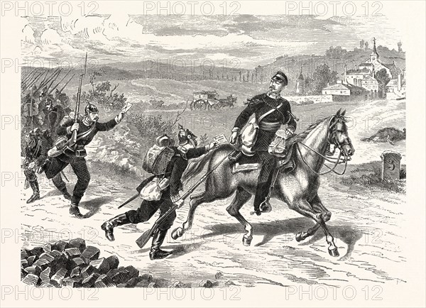 Franco-Prussian War: A mounted collection post for the field post