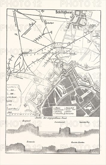 Franco-Prussian War: Schiltigheim, France, Old map