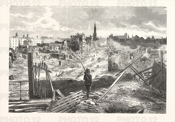 Franco-Prussian War: Strasbourg, looking from the stone gate, the day after the surrender, 29 September, France