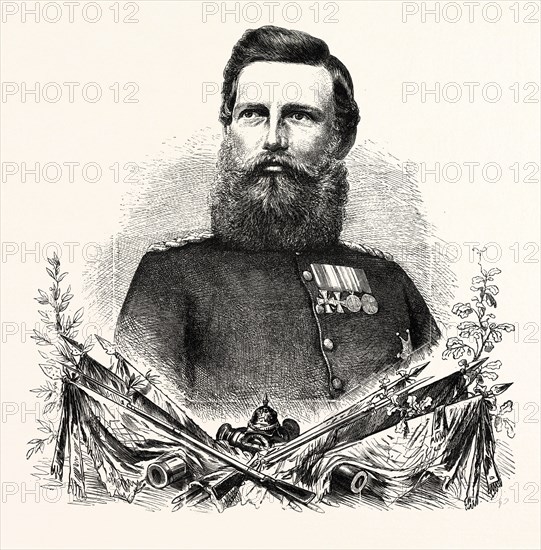 FRANCO-PRUSSIAN WAR: FREDERICK WILLIAM, PRINCE ROYAL OF PRUSSIA, COMMANDER IN CHIEF OF THE 3RD GERMAN ARMY (ARMY SOUTH), ENGRAVING 1870