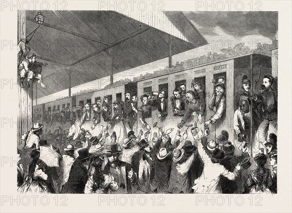 FRANCO-PRUSSIAN WAR: FRENCH PRISONERS OF WAR AT THE STATION IN MUNICH GERMANY, 10 AUGUST 1870