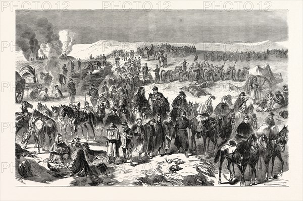 FRANCO-PRUSSIAN WAR: TROOPS BOURBAKI disarmed by SWISS NEAR LES VERRIERES THE February 2, 1871