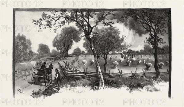 WHERE TECUMSEH STOOD AT BAY, CANADA, NINETEENTH CENTURY ENGRAVING