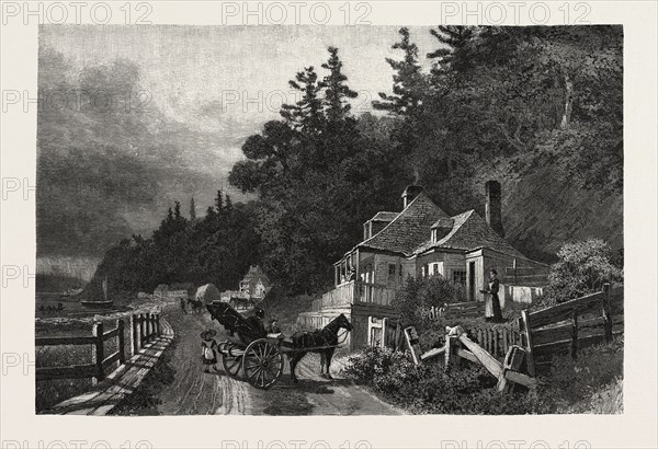 ON THE ROAD TO SILLERY, CANADA, NINETEENTH CENTURY ENGRAVING