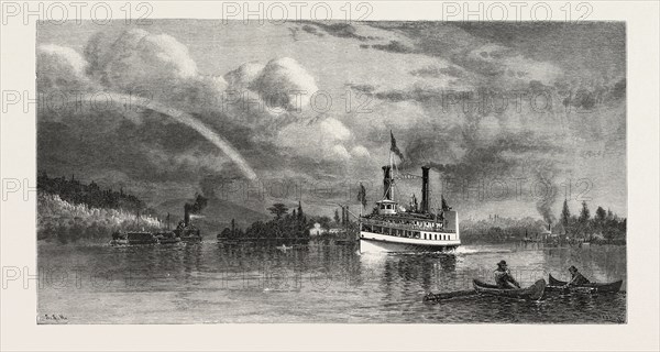 ON THE LOWER OTTAWA, CANADA, NINETEENTH CENTURY ENGRAVING