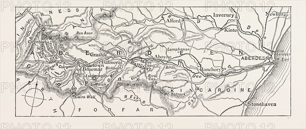 MAP OF THE HIGHLAND DEE, UK