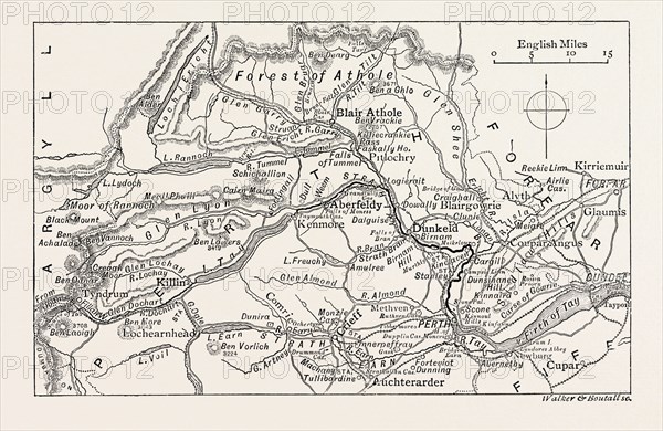 MAP OF THE TAY, UK. River Tay, a river in Scotland