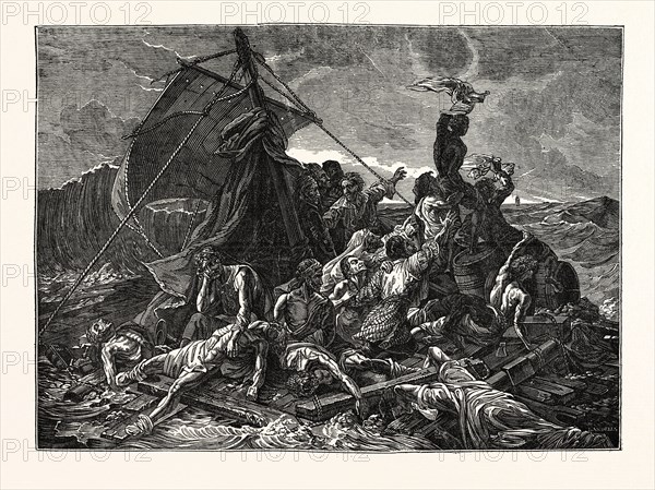 CREW OF THE MEDUSA ON THE RAFT.