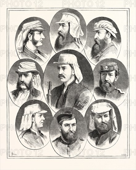 THE NATIONAL RIFLE ASSOCIATION MEETING AT WIMBLEDON: PRIZE WINNERS, ENGRAVING 1876, UK, britain, british, europe, united kingdom, great britain, european