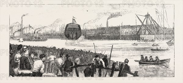 ELDER AND CO.'s SHIP-BUILDING YARD, GLASGOW, NOVEMBER 4TH, 1876, ENGRAVING 1876, UK, britain, british, europe, united kingdom, great britain, european