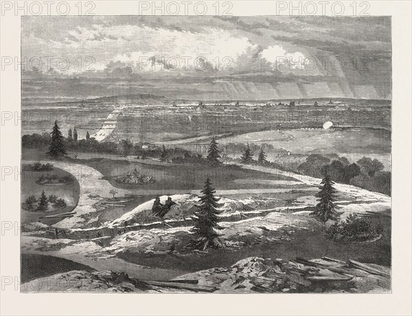 FRANCO-PRUSSIAN WAR: VIEW OF PARIS FROM PRINCE NAPOLEON'S GARDEN AT MEUDON, FRANCE, 1870
