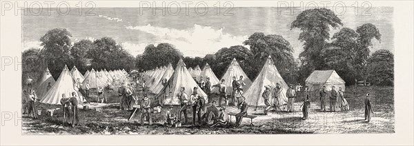 THE VOLUNTEER ARTILLERY CAMP AT SHOEBURYNESS, UK, 1865