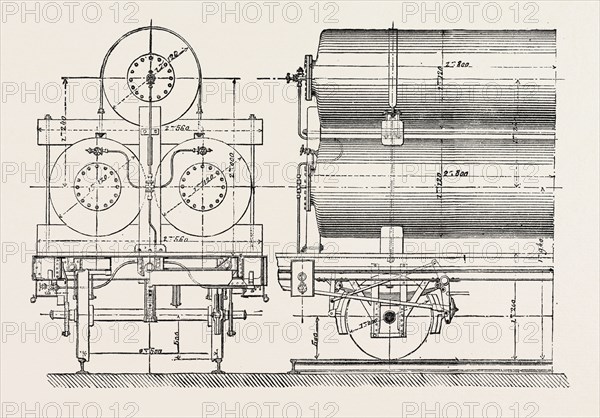 COMPRESSED OIL GAS FOR LIGHTING CARS, STEAMBOATS, AND BUOYS: CAR TRANSPORTING COMPRESSED GAS, 1882