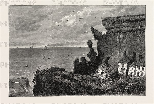 THE LANDSLIP AT WHITBY, UK, 1871