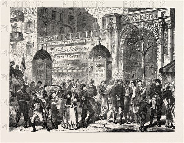 THE FRANCO-PRUSSIAN WAR: A STROLL ON THE BOULEVARDS IN PARIS BEFORE THE CAPITULATION, FRANCE, 1871
