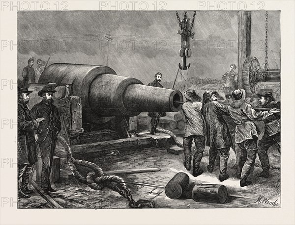 TESTING THE 35 TON GUN AT WOOLWICH, UK, 1871