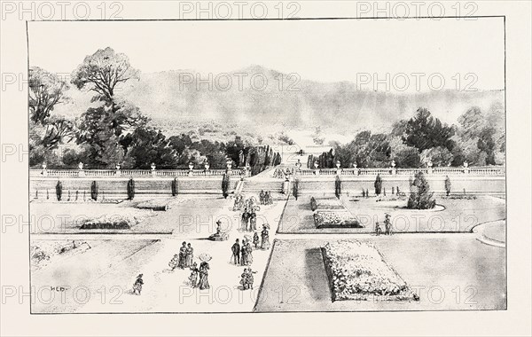 DUBLIN CASTLE IRELAND, VIEW FROM THE WINDOWS OF THE VICEREGAL LODGE, 1888 engraving