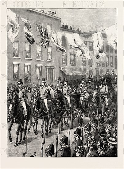 LORD HOPETOUN'S RECEPTION AT MELBOURNE, AUSTRALIA, Engraving 1890