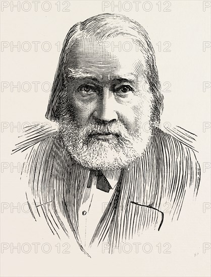 DR. CHARLES MACKAY, engraving 1890, uk, britain, british, united kingdom, great britain, europe, european