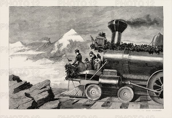 A TOUR WITH THE GOVERNOR GENERAL OF CANADA OVER THE CANADIAN PACIFIC RAILWAY, THE SUMMIT OF THE ROCKIES, engraving 1890