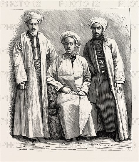 A GROUP OF CAPE MAHOMEDAN PRIESTS, engraving 1890