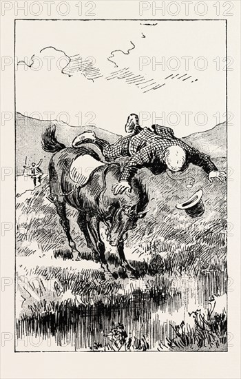 A MORNING RIDE IN ATHENS, GREECE, At an evil moment, however, I urged my steed to take a small brook, and I came to grief, engraving 1890