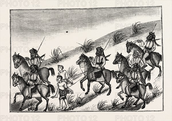 LIFE OF A BURMESE DACOIT, AND, WITH HIS COMPANIONS EVENTUALLY CAUGHT, engraving 1890