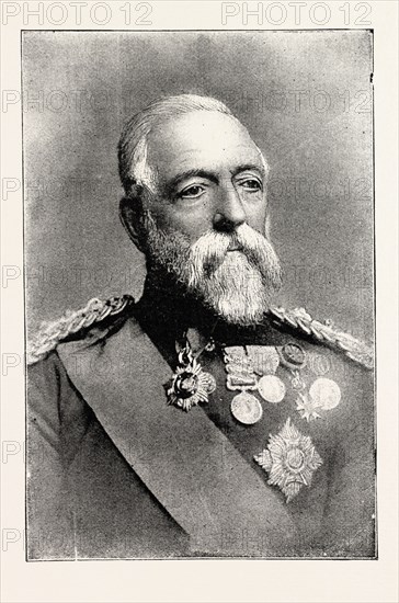 GENERAL SIR DANIEL LYSONS, G.C.B. Constab!e of H.M. Tower, engraving 1890, UK, U.K., Britain, British, Europe, United Kingdom, Great Britain, European