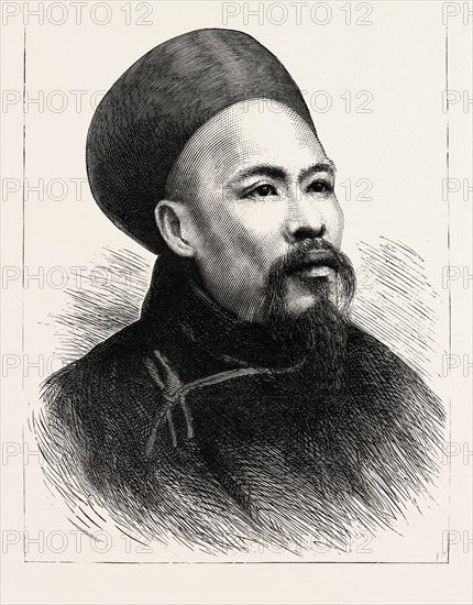 THE LATE MARQUIS TSENG, CHINESE AMBASSADOR TO THE COURTS OF LONDON, PARIS AND ST. PETERSBURG. CHINA, engraving 1890